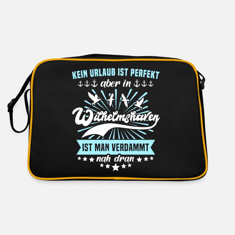 Wilhelmshavener Wilhelmshaven - Retro Tasche - Schwarz/Gold