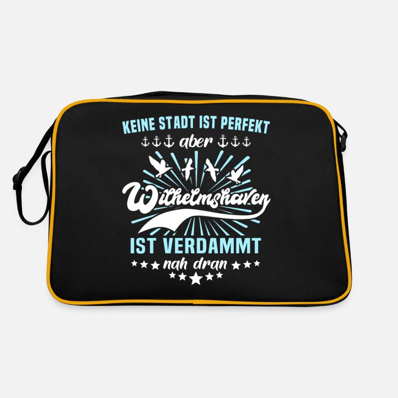 Wilhelmshavener Wilhelmshaven - Retro Tasche - Schwarz/Gold