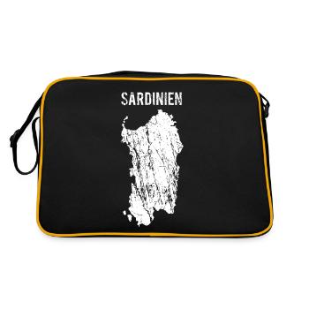 Carte de l’île de Sardaigne Italie Cadeau de Noël - Sac Retro - noir/or - Dos