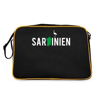 Carte de l’île de Sardaigne Italie Cadeau de Noël - Sac Retro - noir/or - Dos