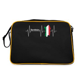 Carte de l’île de Sardaigne Heartbeat Line Cadeau - Sac Retro - noir/or - Dos