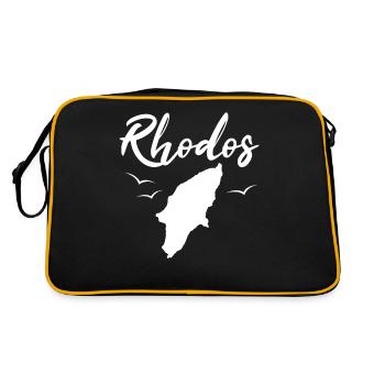 Rhodes Carte Île grecque Cadeau de Noël - Sac Retro - noir/or - Dos