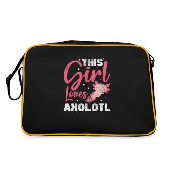 Axolotl Wassertier Wasser Geschenk - Retro Tasche - Schwarz/Gold - Hinten