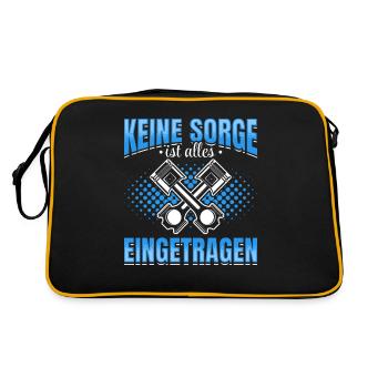 Keine Sorge , ist alles Eingetragen Tuner Tuning - Retro Tasche - Schwarz/Gold - Hinten