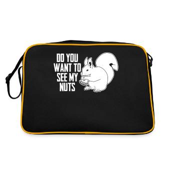 Squirrel funny Squirrel - Retro Bag - black/gold - Back