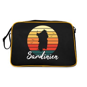 Sardaigne Île Italie Cadeau Rétro de Vacances - Sac Retro - noir/or - Dos