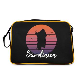 Sardaigne Île Italie Cadeau Rétro de Vacances - Sac Retro - noir/or - Dos