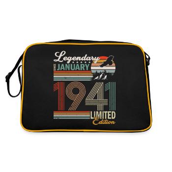 Birthday present born in January 1941 - Retro Bag - black/gold - Back