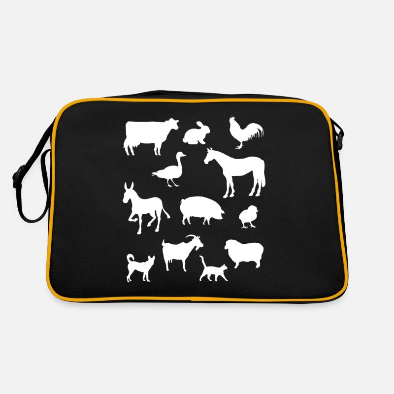 Bauernhof Tiere Sammlung Farm Tiere Geschenk Retro Tasche