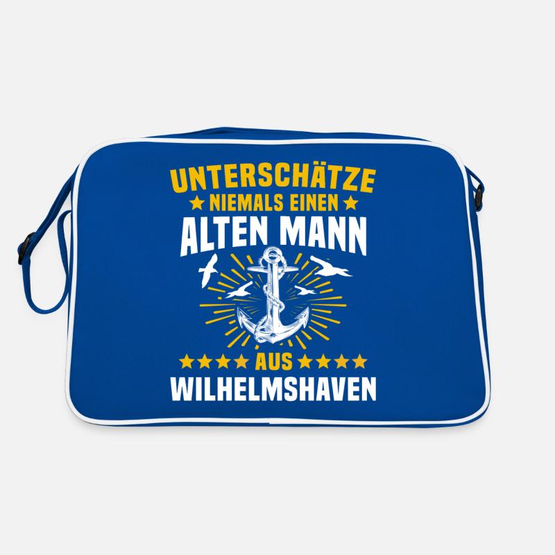 Lustige Wilhelmshaven Sprüche Retro Tasche