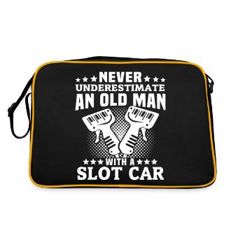 Never Underestimate Slot Car Driver - Retro Bag - black/gold - Back
