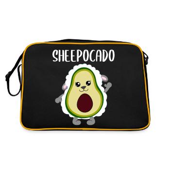 Cadeau de fruits légumes drôles de mouton d’avocat - Sac Retro - noir/or - Dos