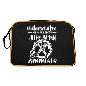 Zimmermann Zimmern Zimmerer - Retro Tasche - Schwarz/Gold - Hinten