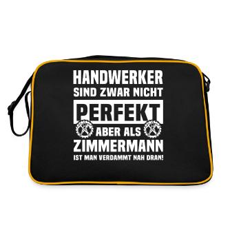 Zimmermann Zimmern Zimmerer - Retro Tasche - Schwarz/Gold - Hinten