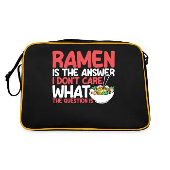 Ramen Soupe de nouilles Kawaii Japonais Cadeau Ramen - Sac Retro - noir/or - Dos