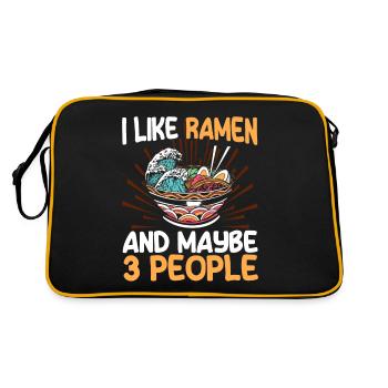 Ramen Soupe de nouilles Kawaii Japonais Cadeau Ramen - Sac Retro - noir/or - Dos
