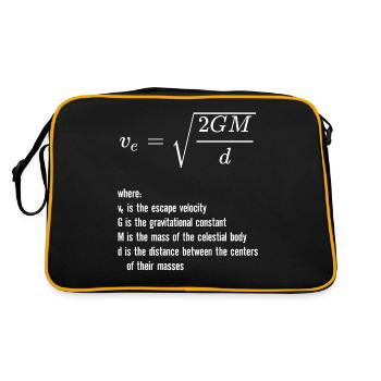 Escape Velocity Gravity Physics Rocket Science - Retro Bag - black/gold - Back