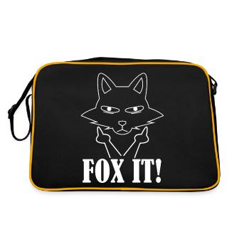 Fuchs Spruch für Füchse - Retro Tasche - Schwarz/Gold - Hinten