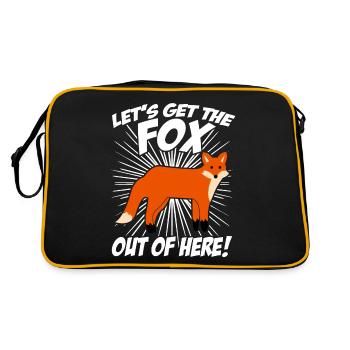 Fuchs Spruch Witz Füchse - Retro Tasche - Schwarz/Gold - Hinten