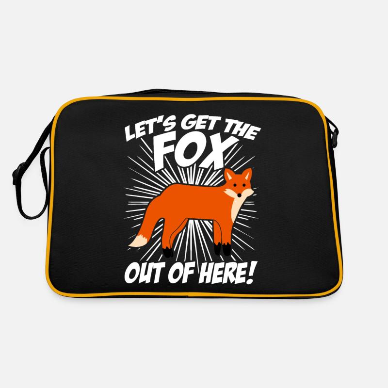 Fuchs Spruch Witz Füchse - Retro Tasche - Schwarz/Gold