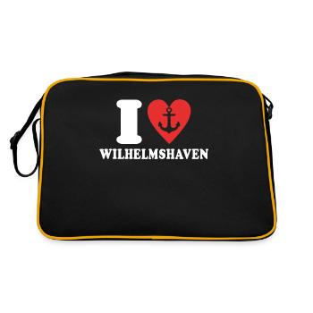 I Love Wilhelmshaven Dear Wilhelmshaveners - Retro Bag - black/gold - Back