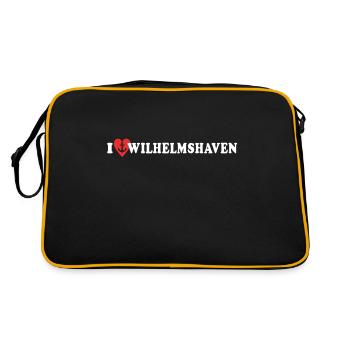 I Love Wilhelmshaven Dear Wilhelmshaveners - Retro Bag - black/gold - Back