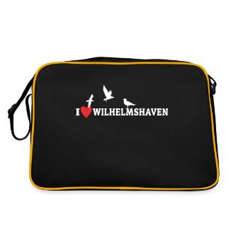 I Love Wilhelmshaven Dear Wilhelmshaveners - Retro Bag - black/gold - Back