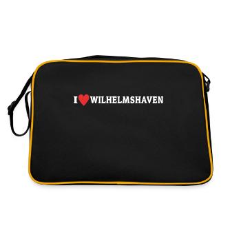 I Love Wilhelmshaven Dear Wilhelmshaveners - Retro Bag - black/gold - Back