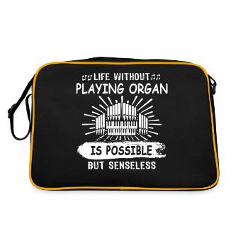 Orgelspieler Organist - Retro Tasche - Schwarz/Gold - Hinten