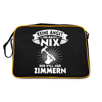 Zimmermann Beruf Zimmerer - Retro Tasche - Schwarz/Gold - Hinten