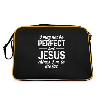 Bible Bible Verse Christian Proverbs Jesus Gift - Retro Bag - black/gold - Back