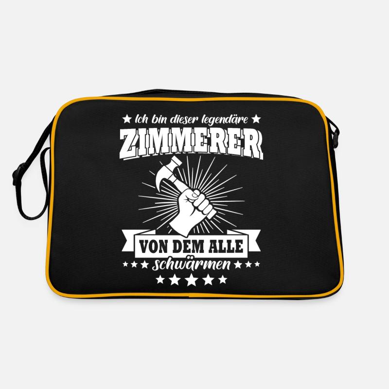 Zimmermann Zimmerer Zimmerleute - Retro Tasche - Schwarz/Gold
