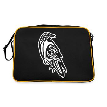 Rabe Wikinger Nordmänner Raben - Retro Tasche - Schwarz/Gold - Hinten