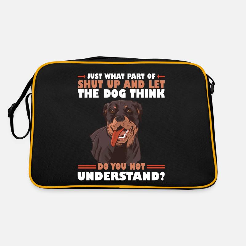 Halt die Klappe und lass den Hund denken - Retro Tasche - Schwarz/Gold