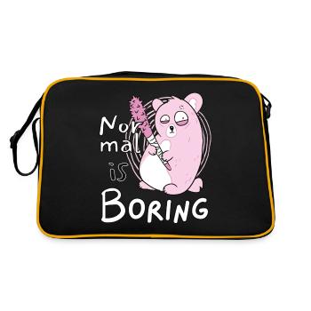 Normal is boring with Stachelpink Pink Bear - Retro Bag - black/gold - Back