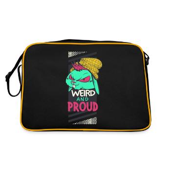 Strange and proud gift rabbit-red eyes - Retro Bag - black/gold - Back