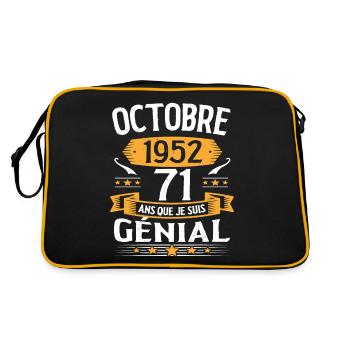 Octobre 1952 71 Ans Que Je Suis Génial Cadeau - Sac Retro - noir/or - Dos