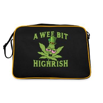 A wee bit Highrish Cannabisleaf - Retro Bag - black/gold - Back