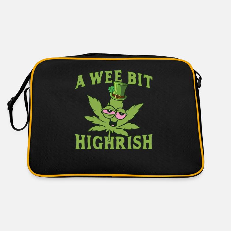 Ein kleines bisschen Highrish Cannabisblatt Retro Tasche