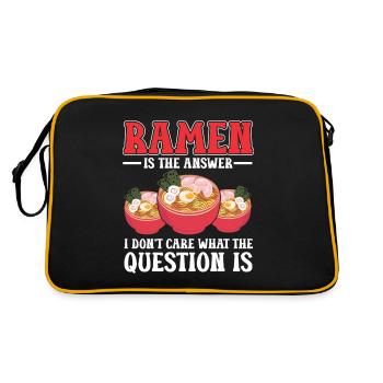 Ramen Soupe de nouilles Kawaii Japonais Cadeau Ramen - Sac Retro - noir/or - Dos