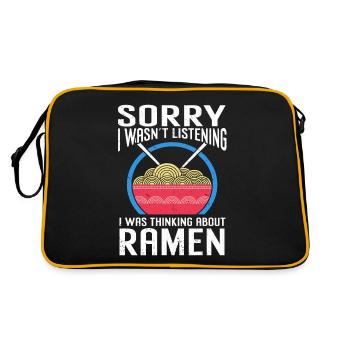 Ramen Soupe de nouilles Kawaii Japonais Cadeau Ramen - Sac Retro - noir/or - Dos