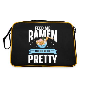 Ramen Soupe de nouilles Kawaii Japonais Cadeau Ramen - Sac Retro - noir/or - Dos