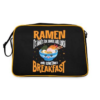 Ramen Soupe de nouilles Kawaii Japonais Cadeau Ramen - Sac Retro - noir/or - Dos