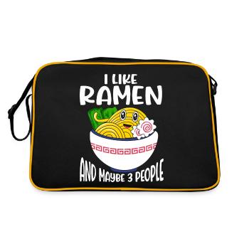 Ramen Soupe de nouilles Kawaii Japonais Cadeau Ramen - Sac Retro - noir/or - Dos