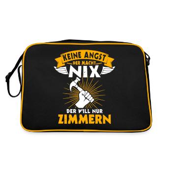 Zimmermann Zimmerer Zimmerei - Retro Tasche - Schwarz/Gold - Hinten