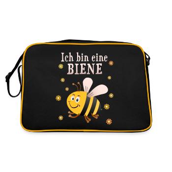Ich bin eine Biene Imkerin Imker Kind - Retro Tasche - Schwarz/Gold - Hinten