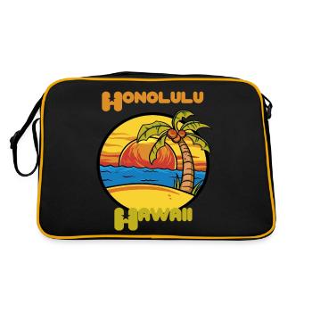 Honolulu Sunset Holiday Hawaii Palms Ozea - Retro Bag - black/gold - Back