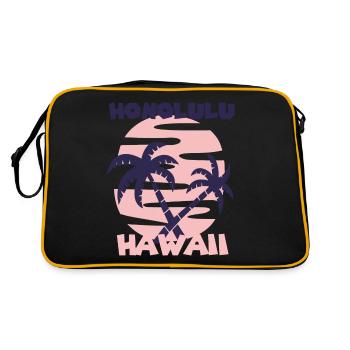 Family Vacation Hawaii Honolulu Palm Tree Beach Oce - Retro Bag - black/gold - Back