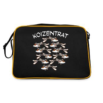 Koi Konzentrat Karpfen Koizentrat Kois - Retro Tasche - Schwarz/Gold - Hinten