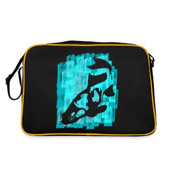 Koi Carpe Poisson Koi - Sac Retro - noir/or - Dos